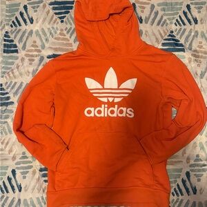 adidas Orange Hooded Trefoil Pullover